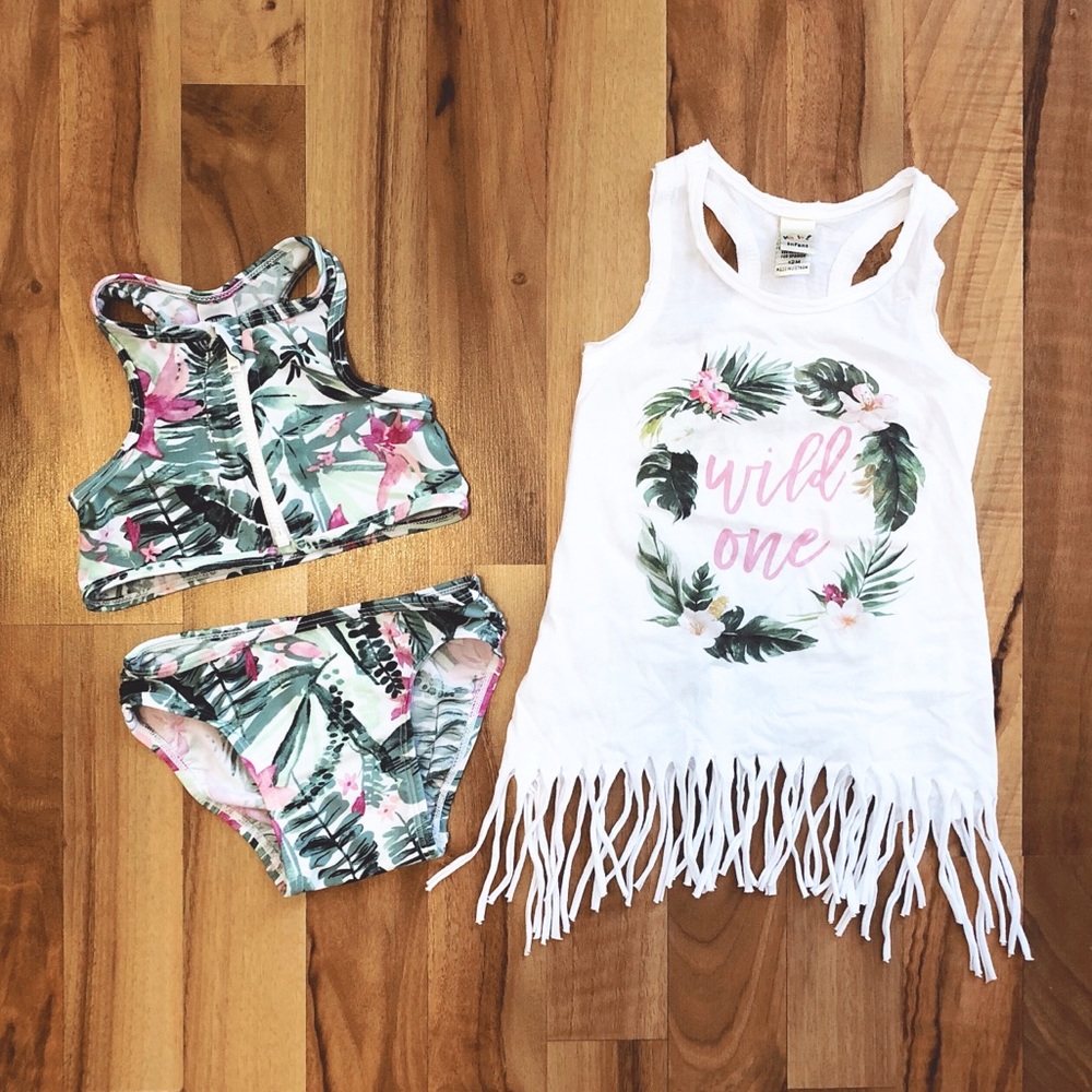 Tropical Bikini + Tank Dress